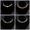 Strands Iced Out Miami Curb Cuban Chain Necklace Fom Womens Gold Sparkling Paved Rhinestone Cuban Link Choker Necklace Punk Jewelry 240424