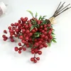 Dekorativa blommor realistiska ser skumbär simulering bär bukett för jul vinter dekoration bröllop långvarig