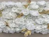 Białe złoto 3d Flower Wall Panel Flower Wedding Wedding sztuczny jedwabny róży róży Peony Wedding Dekoracja 24pcllot tongfeng1735551