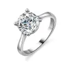 Claw Classic Four S925 Sier Ring 2 Moissanite Diamond Ring Pigeon Egg Wedding Ring Live Broadcast