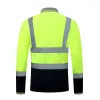 Vêtements ANSI CLASSE 2 HI VIS CHIRTES JAUNES NAVION LONNE LONGE POLO POLO POLOT DE SÉCURITÉ DE SÉCURIT