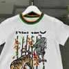 Merk Baby Tracksuits Summer Boys Pakken voor kinderen Designer Kleding Maat 100-160 cm Tiger Patroon Print T-shirt en groene shorts 24APRIL