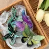 Clamps YHJ New Colorful Butterflies Hair Claw Advanced Simulation Butterfly Hair Claw Clip Shark Catch Hair Accessories for Women Girls Y240425