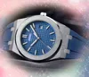 Yüksek kaliteli kuvars pil çekirdeği saatler 42mm safir cam saat moda klasik stil paslanmaz çelik kayış aydınlık kol saati montre de lüks hediyeler