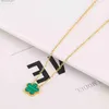 Pendant Necklaces Cute Womens Basic New Design Stainless Steel Plant Five Leaf Flower Necklace Temperature Party Gift Three Grass Q240426