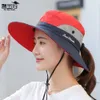 9002 Chapeau de parterns de soleil d'extérieur pour femmes, Hone-Setail Hole Chatle de pêcheur, chapeau de soleil de crème solaire, chapeau d'alpinisme respirant, style enfant parent