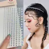 Tattoo Transfer Makeup Decoration Hair Rhinestone Decoration Long Rhinestone Strip Sticker Adhesive Face Decal Temporary Tattoo Stickers 240427