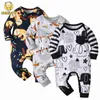 Rompers Cute Newborn Baby Boy One Piece Climbing Clothing Cotton Långärmad tryckt O-Neck Jumpsuit Onesie Casual Clothll24f