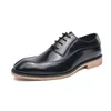 Casual Shoes Business For Men Dress Lace Up Formal Black Patent Leather Brogue Male Wedding Party Office Oxfords
