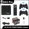 Joueurs G11 Pro 4K HD 3D Gamebox Video Game Console 64G 128G 256G GAME Stick 2.4G Wireless GamePad Support PSP GBC GBA N64 40000+ Jeux