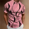 T-shirty męskie 2019 Nowy męski koszulka 3D Printed Sportswear Top Summer O-Neck swobodne krótkie rękodzieło męskie szczupłe ubranie tanie ubranie J240426