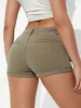 Women's Shorts New Fashion Khaki Fashion Ladies Overalls Denim Shorts With Pockets Y240425