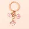 Keychains Lanyards Leuke Summer Beach Shell Charms Keychain voor autosouvenir geschenken voor vrouwelijke mannen handtas hangers sleutels diy accessoires