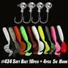 10PCS30PCS LURS DE PROCHEMENT SOIL KIT SILICONE LECRE SET VOL BAIT ARTIFICAL AVEC CRANK JIG HEAD HOW 240416