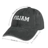 Berets FIGJAM In White College Sports Jersey Font With Black Outline - Aussie Slang FTW Cowboy Hat Beach Outing Caps Male Women's