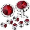 Hawson Crystal Tuxedo Studs and Cufferses Set for Menruff Links Mens Mens Wedding Business Or Accessoires 240412