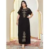 Ethnic Clothing Muslim Women Loose Maxi Dress Beaded Embroidered Abaya Moroccan Kaftan Plus Size Eid Mubarak Dubai Caftan Arab Robe Jilbab