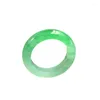 Cluster Rings Natural Real Green Myanmar Jadeite Ring Handmade Sculpture Simple Jade Women Party Wedding Jewelry Gift For Men