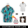 Camisas casuais masculinas Camisa havaiana de face