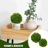 Decorative Flowers 2 Pcs Simulated Moss Ball Rock Green Balls Artificial Plant Ornament Plastic Topiary For The Garden