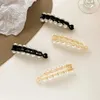 Clamps Pearls Hairpins Banana Clip for Women Ponytail Twist Claw Sweet Hairpin Girl Ponytail Barrettes Hairgrips Hair Accessories Y240425