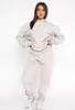 Women's Tracksuits women hoodie 2 pieces set Pullover Outfit Sweatshirts Sporty Long Sleeved Pullover Hooded Tracksuits White Foxx Sporty Pants asian size S-3XL