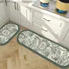 Tapijt Keuken Gedrukte vloermat Badkamer Anti slip Bathtub Zij voet Voet gemakkelijk te schone tapijt Woonkamer Beddengoed Lange decoratieve Q240426