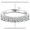 Clusterringe Moissanit Ring für Frauen halbe Eternität Eherband Original 925 Sterling Silber 0.7ct D Farbe VVS1 Labor Diamant Fein Schmuck