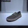 Buty swobodne retro brązowy poślizg na jesiennych mokasynach mężczyzn zamszowy wypoczynek Wysoka jakość mieszkania japońskie najnowsze nowoczesne wiosenne projektant