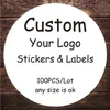 Tattoo -overdracht 100 pc's aangepaste stickers verpakkingslabels gepersonaliseerde stickers naam feest bruiloft verjaardagsontwerp je eigen sticker 240427