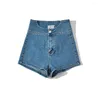 Jeans feminino americano retrô sexy top top shorts jeans bainha na cintura alta perna de calça fina moda moda de aparência elástica