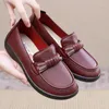 Casual Shoes Women Spring Leather Loafers Slip On Women's Flats Lady Soft Bottom Driving Mother