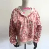 Kurtki damskie Preppy Style Różowe bluzy Leopard Druku