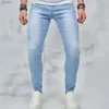 Men's Jeans Street clothing mens simple style solid tight jeans with the best quality mens jogging casual pencil jeansL244