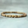 Bracciale in legno di cocco retrò retrò bracciale boho perle in pietra naturale maschile da donna braccio di yoga a fascia gioiello bileklik