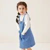 女の子のドレス3〜10歳の女の子のデニムドレスキッズストラップオーバーオールドレス