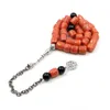 Tasbih Natural Coral Big Size Valuable Gift Eid Deep Sea Coral Muslim smycken Fashion Islamiska favoriter Armband 240415