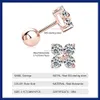 Rose Gold Four Leaf Clover Clover Coldings 925 Srebrny plated 18 -karatowy kolczyki Diamentowe Diamentowe dla kobiet biżuteria 240419