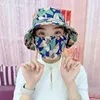 Berets Dust Priouce Sun Hat с маской цветочные яркие цвета солнечный защитник для наружных работ.