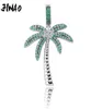 Jinao Fashion ghiacciato Palm Tree Cubic Zircic Circlico a pendente zircone Giorri hip hop placcati in argento per uomo Regalo per donne 2010138793184