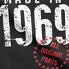 Men's T-Shirts Made In 1969 All Original Parts T Shirt Men Birthday Gift Vintage Cotton Ts Round Neck Harajuku Tops T Shirts Adult Clothes T240425