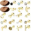 Stud Aoedej 2pcs Gold Farbstollen Ohrring für Mädchen Mode Butterfly Moon Ohrstolder Kristall Zirkon Helix Conch Schmuck Geschenk für ihren D240426