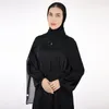 Roupas étnicas Modestas Modestas Cingido Cingido Manga Batwing Robe de Oração Kaftan Long Árabe Omã Marroquino Caftan Eid Robes Al Adha Muslim