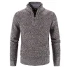 Shirts Winter Men's Fleece Thicker Sweater Half Zipper Turtleneck Warm Pullover Quality Male Slim Knitted Wool Sweaters for Spring