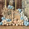 Party Decoration Baby Blue White Sand Cream Balloon Garland Arch Kit Kids1st Birthday Boy Latex Ballon Kön avslöja dusch