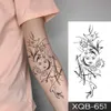 QTK1 Tattoo Transfer Tatto Prackored Tattoo Tattoo Sticker Black Chinese Phoenix Dragon Women Men Feather Sun Flash Tattoos Arm Art Art Tatoo 240427