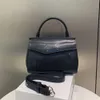 Diseñador Bag Hobo MM6 Magilla Bag Square Bolso Bolso para mujer Bolsa de cuero genuino Costa de vaca Bolsa de papel cruzado Bolsa de papel negro