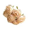 Dried Flowers Artificial Silk Roses Bouquet Wedding Photography Fake Flowers Home Living Room Garden Dry Burning Small Rose Flower Decoration