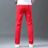 Men's Jeans Mens clothing red straight jeans fashionable and high-quality casual jeans classic version ultra-thin elastic Trousers mens 36 38L2404