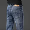 Men's Jeans 2024 New Mens Spring Straight Jeans Pocket Soft Elastic Leisure Business Brand Mens Clothing Denim TrousersL2404